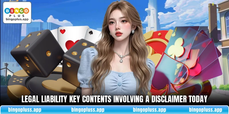 Legal liability key contents involving a disclaimer today