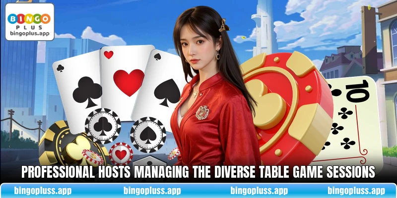 Professional hosts managing the diverse table game sessions