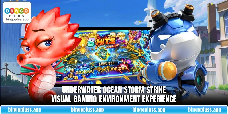 Underwater ocean storm strike visual gaming environment experience
